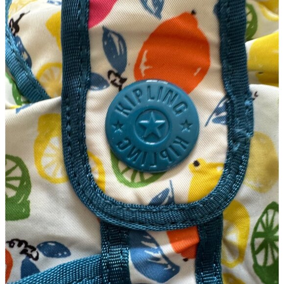 Kipling Large Citrus PrintWeekender Duffle Bag Tote Travel Garilla Face Keychain - Picture 5 of 10